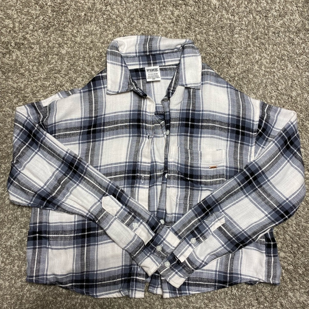 PINK cropped flannel